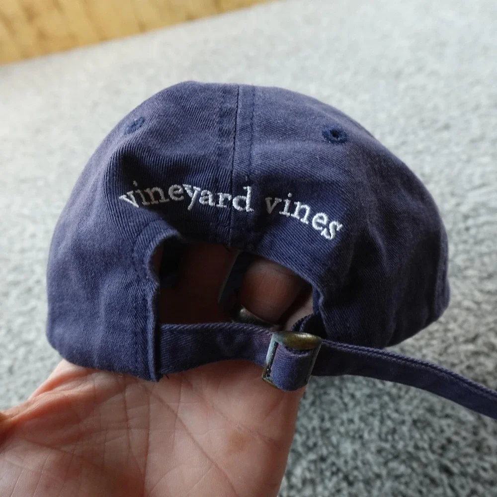 Vineyard Vines Hat Cap Mens One‎ Size Blue Adjustable Strap Back Whale Logo Fade